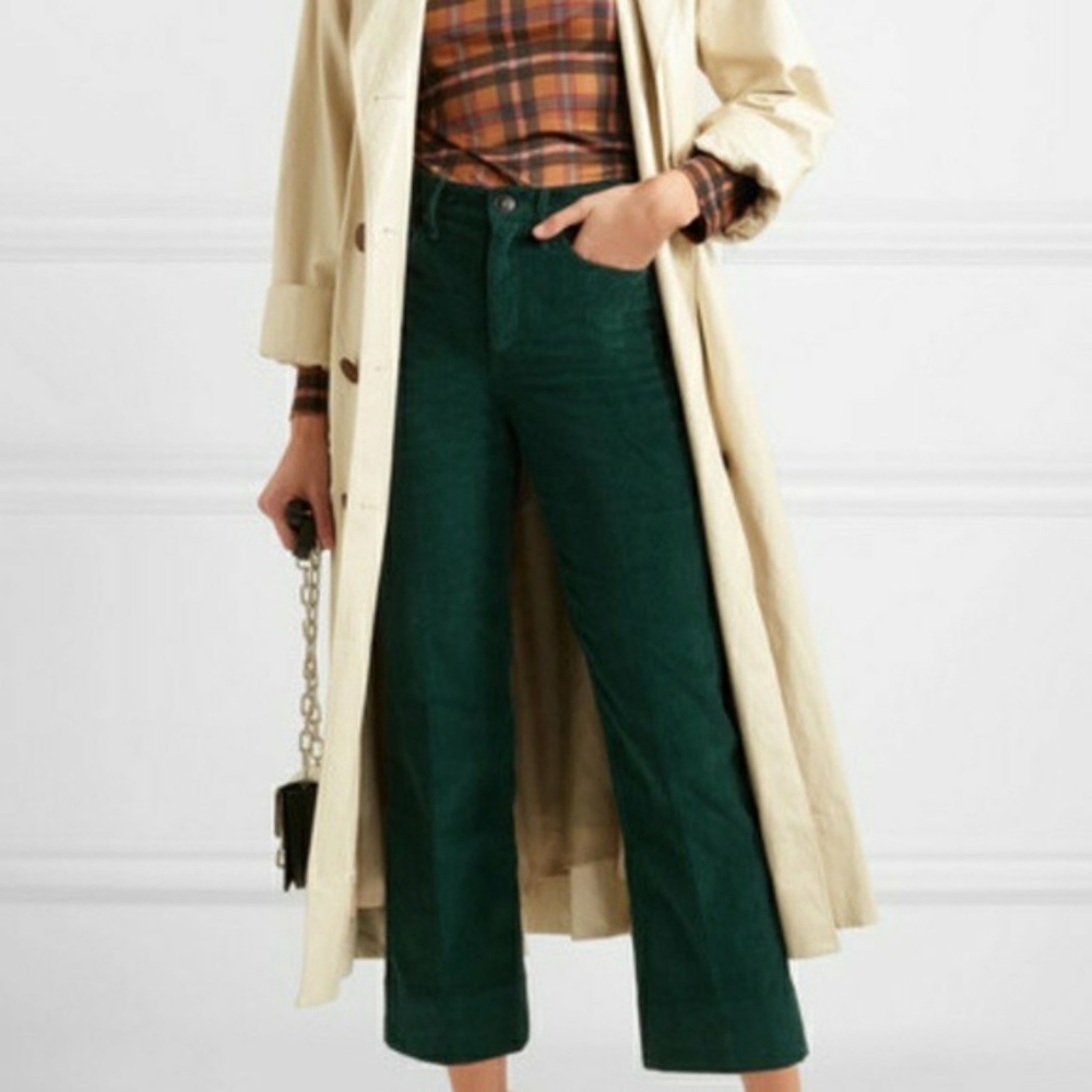 Rag and Bone green Dylan corduroy flare pants NWT size 25